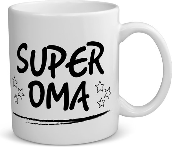 Akyol - super oma koffiemok - theemok - Oma - een oma - verjaardagscadeau - cadeau voor oma - gift - kado - 350 ML inhoud