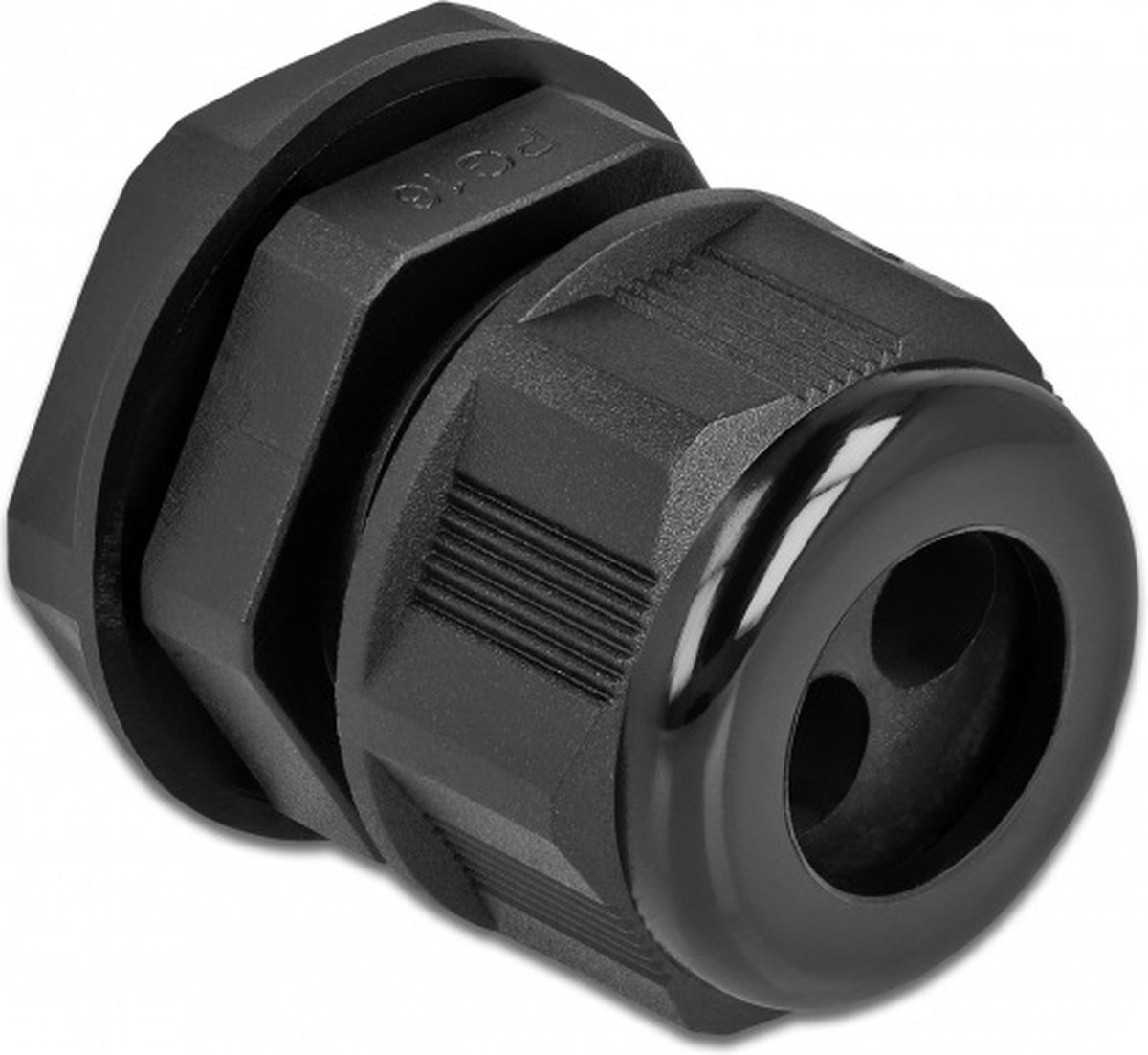 Kabelwartel PG16 voor ronde kabel met twee kabelinvoer zwarte 2 stukken