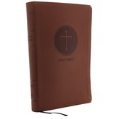 KJV, Reference Bible, Center-Column Giant Print, Leathersoft, Brown, Red Letter Edition, Comfort Print