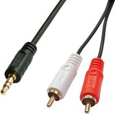 Câble audio Lindy 35680 1 m 3,5 mm 2 x RCA Zwart