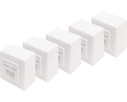 Digitus DN-9006/B5-N Netwerkdoos Opbouw (op muur) CAT 6 2 poorten Zuiver wit 5 stuk(s)