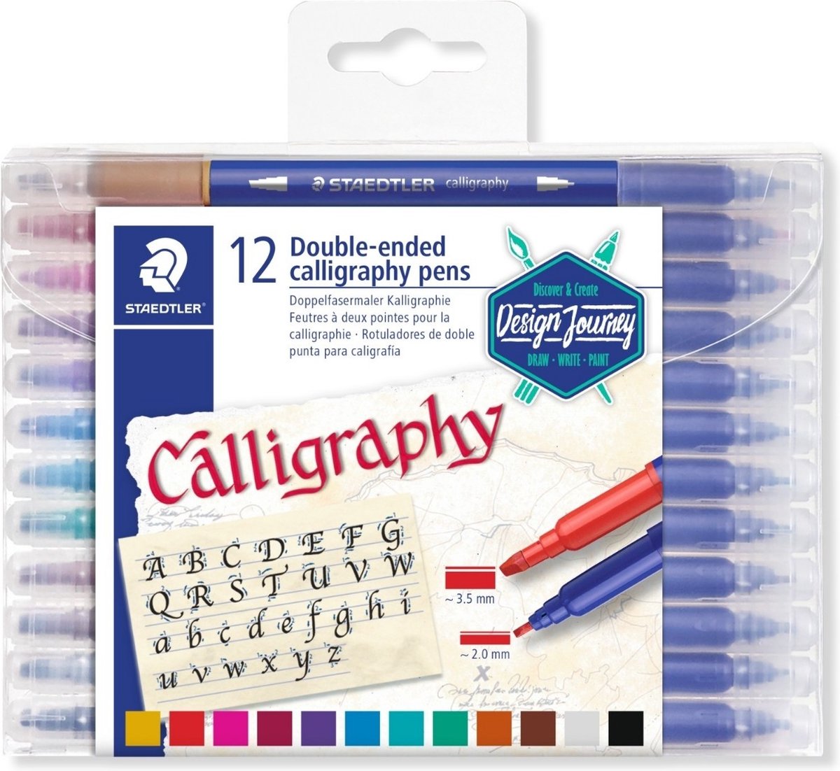 STAEDTLER Design Journey - Calligraphy pen duo punt - set 12 st