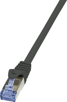 LogiLink CQ3073S RJ45 Netwerkkabel, patchkabel CAT 6A S/FTP 5.00 m Zwart Vlambestendig, Snagless 1 stuk(s)