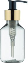 Flacon Plastique Vide 100 ml PET - Transparent - avec pompe dorée - lot de 10 pièces - rechargeable - vide