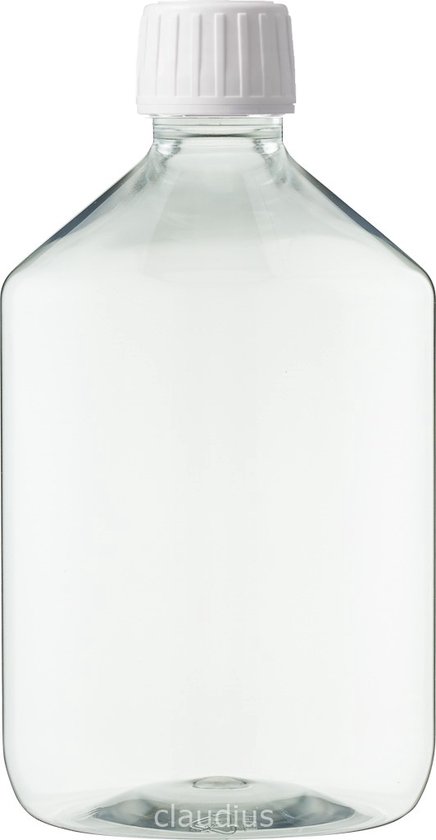 Bouteille en plastique vide Flacon de pharmacie 500 ml PET - Transparent -  avec