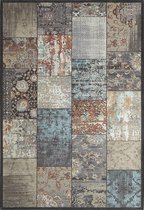 Vloerkeed patchwork vintage used look - 80x150 cm - Wasbaar- platbinding - multicolor - katoenen achterkant - Elira tapijt by The Carpet