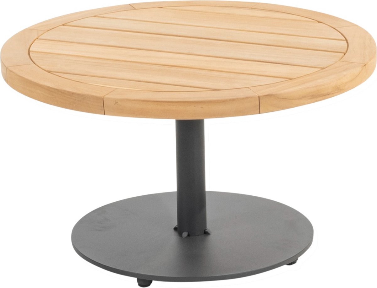 4 Seasons Outdoor Volta Teak Salontafel Antraciet - Ø60 cm Antraciet, Bruin / Terre