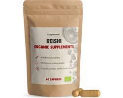 Cupplement Reishi Paddenstoel Capsules 60 Stuks 500 MG Per Capsule Biologisch - Geen Poeder of Extract - Supplement - Superfood - Mushroom