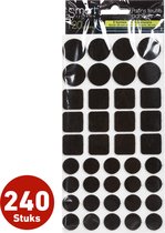 240 stuks - Anti Kras Vloerbeschermer Vilt – Zwart