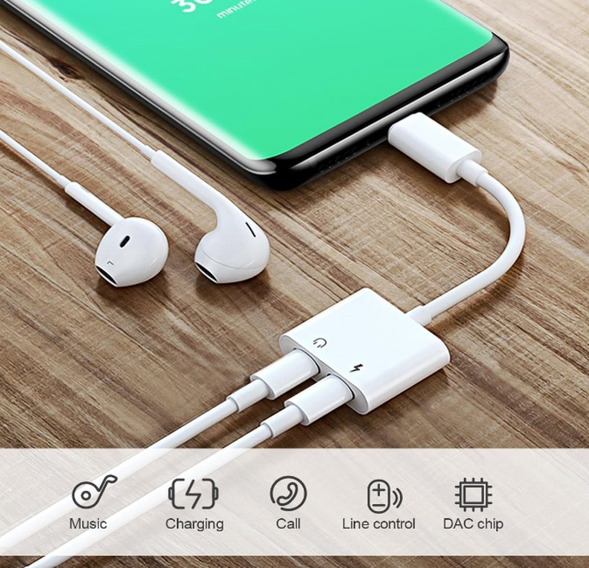 4smarts USB-C naar 2x USB-C Splitter MacBook/USB-C Adapter 20CM Grijs