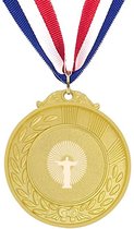 Akyol - jezus medaille goudkleuring - Jezus - messias, christen, kruis, opstanding, vergeving, liefde. - messias, christen, kruis, opstanding, vergeving, liefde.