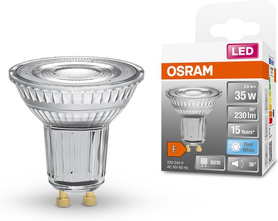 OSRAM LED lamp - Spot GU10 - 2,6W - 230 lumen - koel wit - niet dimbaar