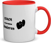 Akyol - coach van de leukste kinderen koffiemok - theemok - rood - Coach - de leukste coach - verjaardag - cadeautje voor coach - kado - geschenk - 350 ML inhoud