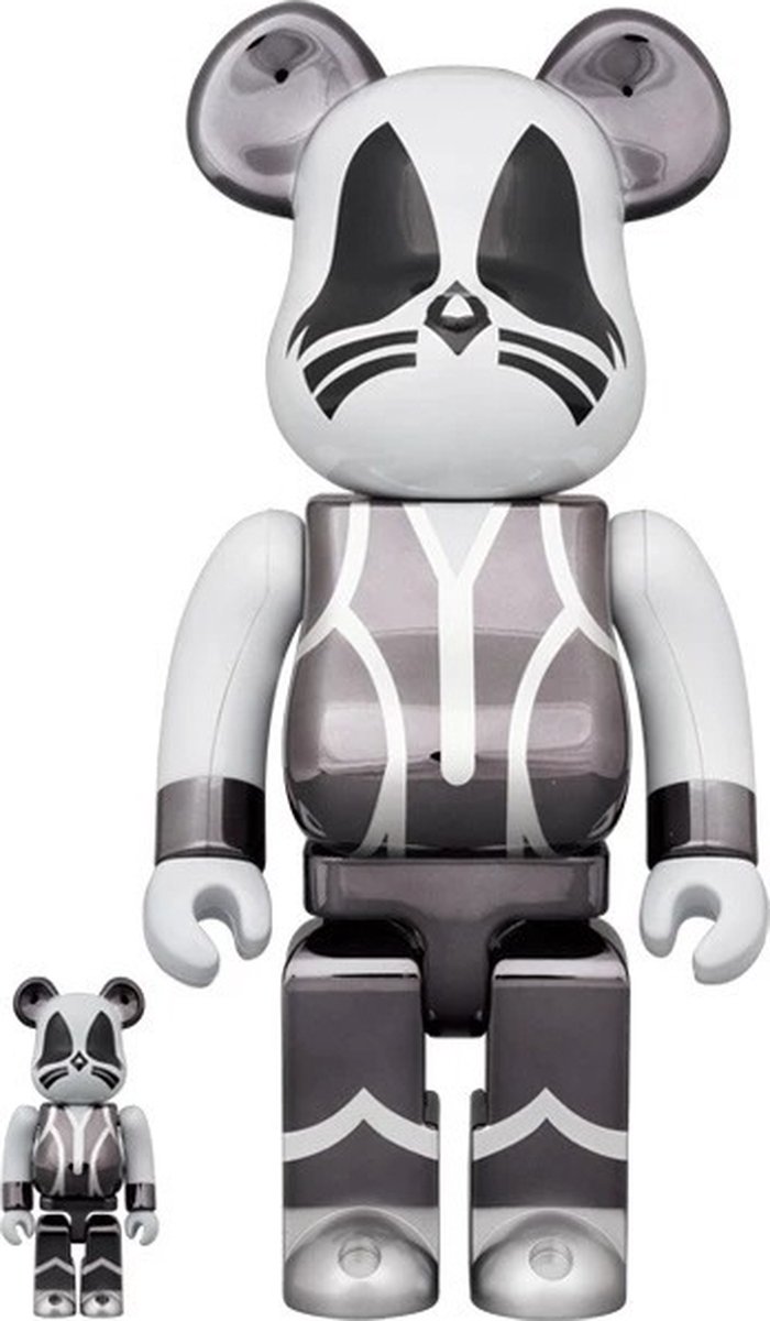 400% & 100% Bearbrick set - KISS Catman (Chrome ed.)