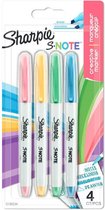 Sharpie S-Note creatieve kleurenmarkers | Markeerstift om mee te schrijven, tekenen en meer | Diverse pastelkleuren | Beitelpunt | 4 stuks