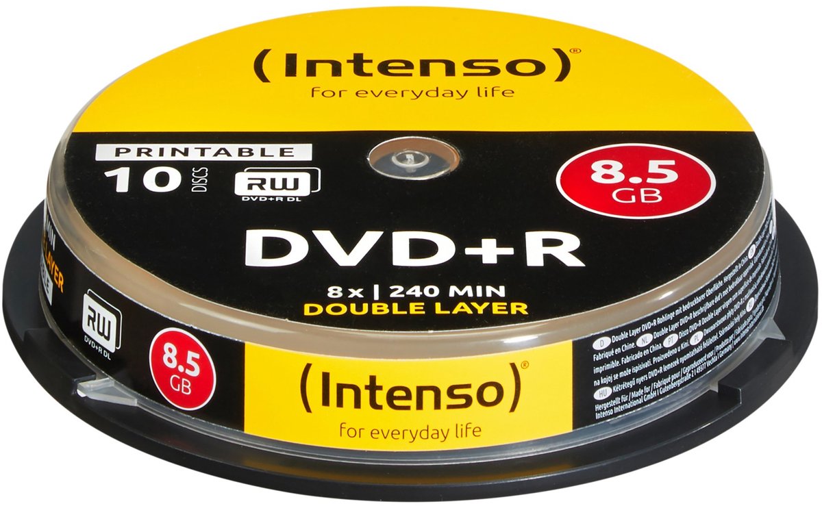 Intenso DVD+R DL 8,5GB Cakebox, bedruckbar [10 Disc]