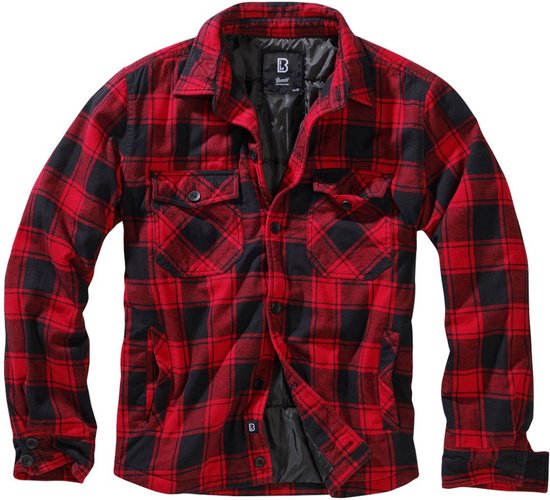 Brandit Jacket -5XL- Lumber Zwart/Rood