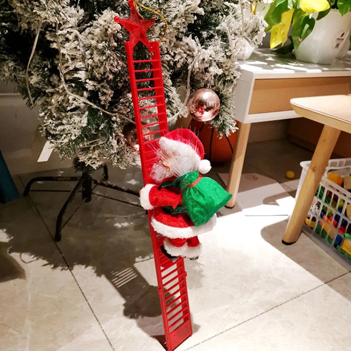 Klimmende kerstman François H60 cm - Kerstdecoratie voor de woning