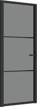 vidaXL - Binnendeur - 83x201,5 - cm - ESG-glas - en - aluminium - zwart