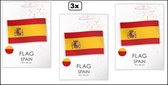 3x Vlag Spanje 90cm x 150cm - per vlag verpakt in nette doos