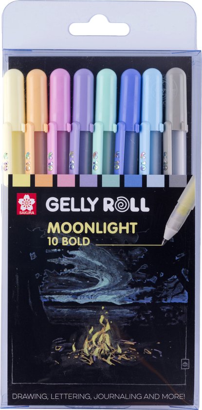 Gelschrijver Sakura Gelly Roll Moonlight 10 pastel set à 8 kleuren