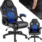 tectake® - Bureaustoel Racingstoel Gamestoel Mike - zwart/blauw - 403453