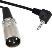 XLR (m) - 3,5mm Jack (m) haaks audiokabel - 3 meter