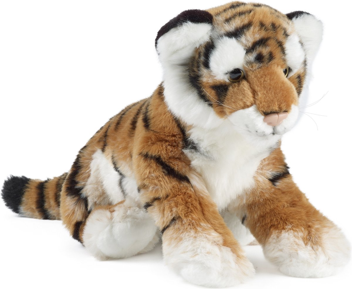 Living Nature Knuffel tijger welpje - Pluche safaridieren knuffeldieren - 35 cm