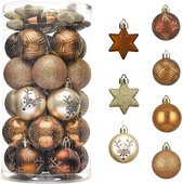 35st 5cm Kerst Ornamenten Koper Brons, Goud, Onbreekbaar Plastic Ornamenten voor Kerstboom Decoratie, Kerstboom Bal Ornament Party Decor Opknoping
