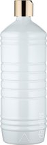 Lege Plastic Fles 1 liter PET - Wit - met gouden klepdop - set van 10 stuks - navulbaar - leeg