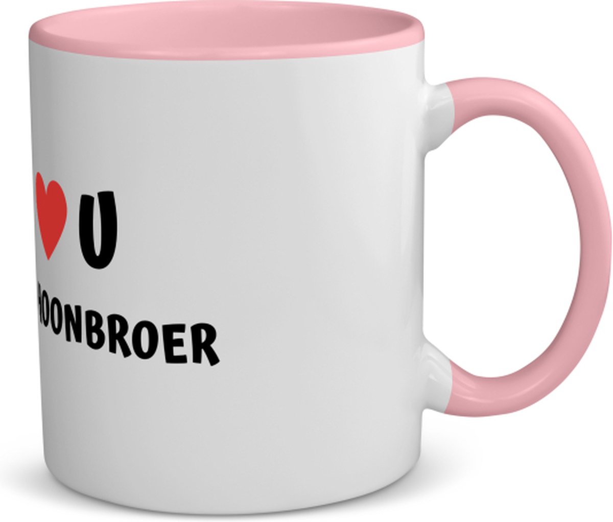 Akyol - love u schoonbroer koffiemok - theemok - roze - Broer - de liefste schoonbroer - verjaardag - cadeautje voor broer - broer artikelen - kado - geschenk - 350 ML inhoud
