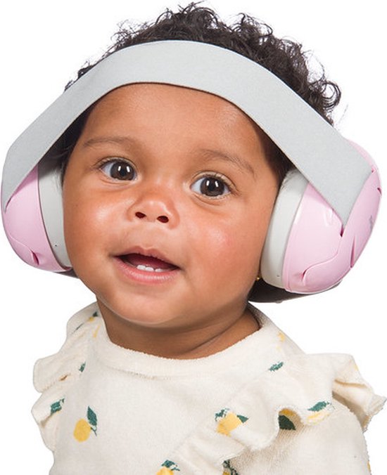 Foto: Dooky baby gehoorbescherming 0 3 jaar roze noise cancelling headphones 25 db isolatie verstelbare band inclusief opbergzakje 