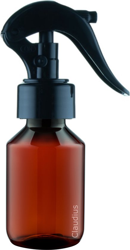 Flacon Plastique Vide 100 ml PET - Ambre - avec bouchon atomiseur luxe -  lot de 10