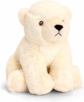 Keel Toys pluche ijsbeer knuffeldier - wit - zittend - 18 cm - Pooldieren