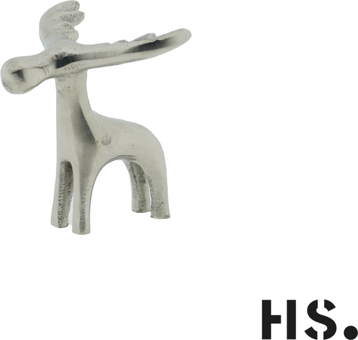 Home Society - Deco Hert - Luster - Maat S - Zilver - Metaal - 8.5x8x9cm
