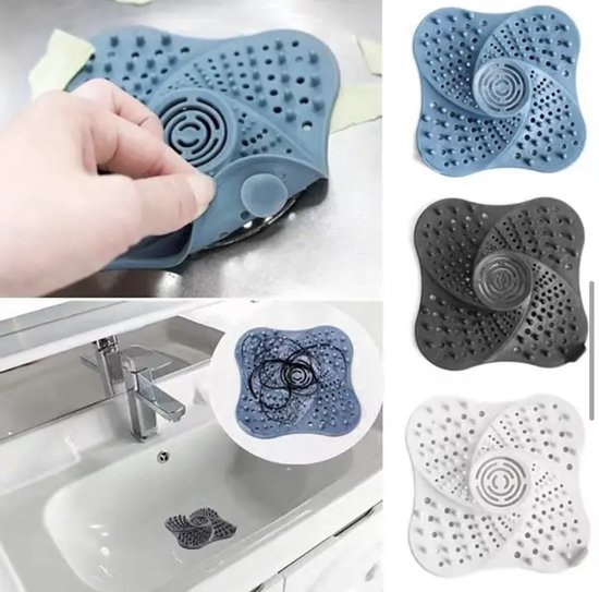 Silicone Afvoerstop - Gootsteen Zeef - Doucheputje Afvoer - 4 Stuks Afvoerzeef Afvoerputje Gootsteen Plug Universele Haarfilter Haarvanger Koperen Afvoerputje Grote Verplaatsing Badkamer