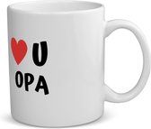 Akyol - love u opa koffiemok - theemok - Opa - de liefste opa - verjaardag - cadeautje voor opa - opa artikelen - kado - geschenk - 350 ML inhoud