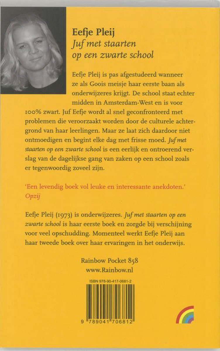 Rainbow pocketboeken 860 - Juf met staarten - back cover