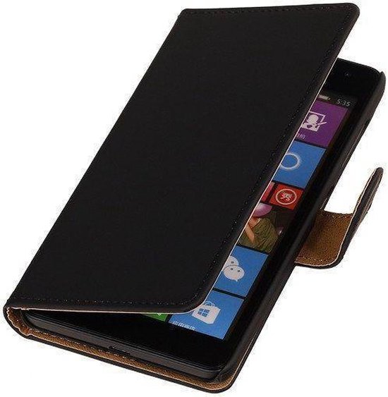 Effen Zwart Microsoft Lumia 535 Hoesje Book/Wallet Case/Cover