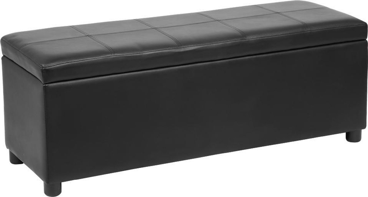 Opbergbank bedkist opbergbox 119x38x45 cm kunstleer zwart