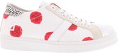 D.A.T.E. Canvas Sneaker – Dames Schoen – Twist Pois Red – Wit/Rood Maat 38