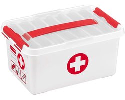 Sunware - Q-line EHBO doos met inzet 6L wit rood - 30 x 20 x 14,7 cm