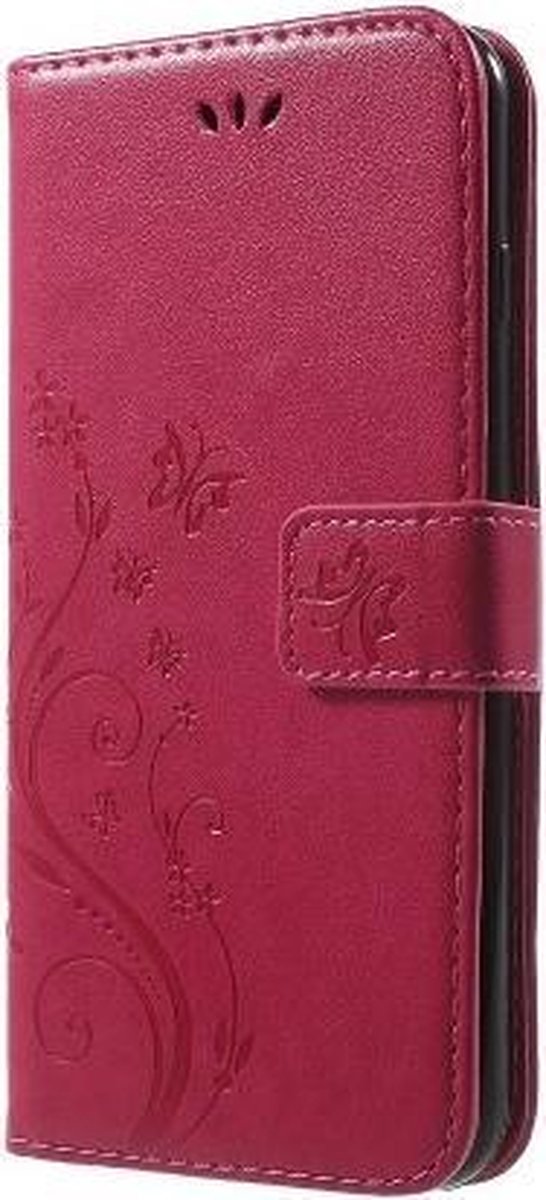 Bloemen & Vlinders Book Case - Geschikt voor iPhone 8 Plus / 7 Plus Hoesje - Roze