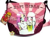 FAFI Girls Paris Graffiti Street Art Omhang schoudertas met flap in roze heel leuk!