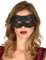 NINGBO PARTY SUPPLIES - Zwart blinkend halfmasker voor volwassenen. - Maskers > Venetiaanse maskers