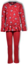 Woody meisjes pyjama - rood - t-rex all-over print - 182-1-PLG-S/922 - maat 140