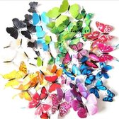 3D Vlinders Mix Kleuren 10 setjes = 120 stuks