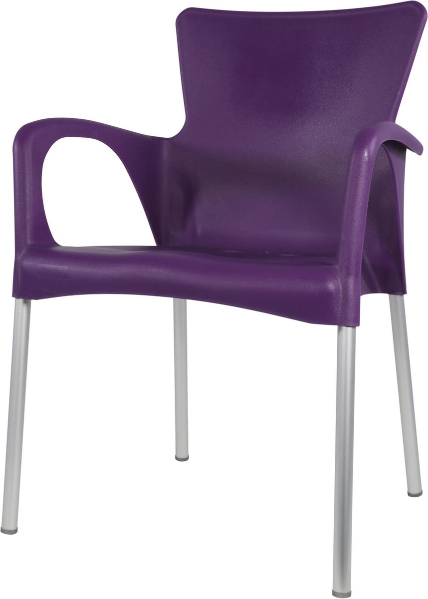 DS4U ® Bella terrasstoel stoel kunststof aluminium tuinstoel weerbestendig stapelbaar paars