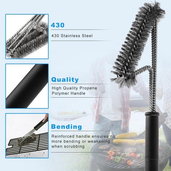 | Barbecue Grill Borstel Mospro 3 extra dikke BBQ Grillborstel, Mospro, Barbecue Grill Cleaner Barbecue