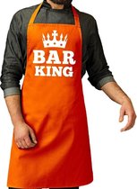 Oranje Bar King keuken schort heren - Oranje Koningsdag / Orange supporter accessoires One size